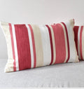 Laura Ashley Awning Stripe Cushion : Handmade in Pale Cranberry with a Zip Fastening 17” by 12”