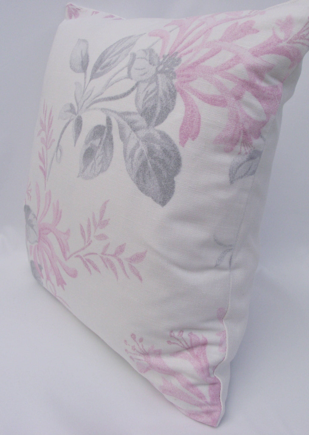Handmade Laura Ashley Pink Floral Cushion: Honeysuckle Trail Pillow 16"