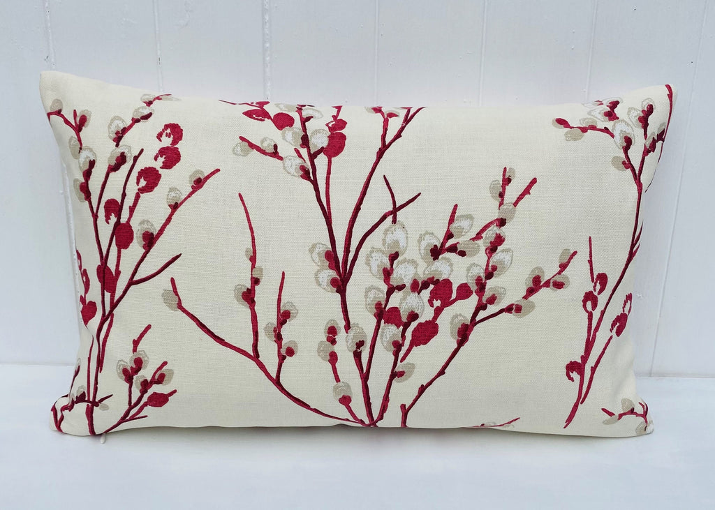 Laura Ashley Cranberry Pussy Willow Cushion, Same Fabric on both sides, Handmade with a Zip Fastening