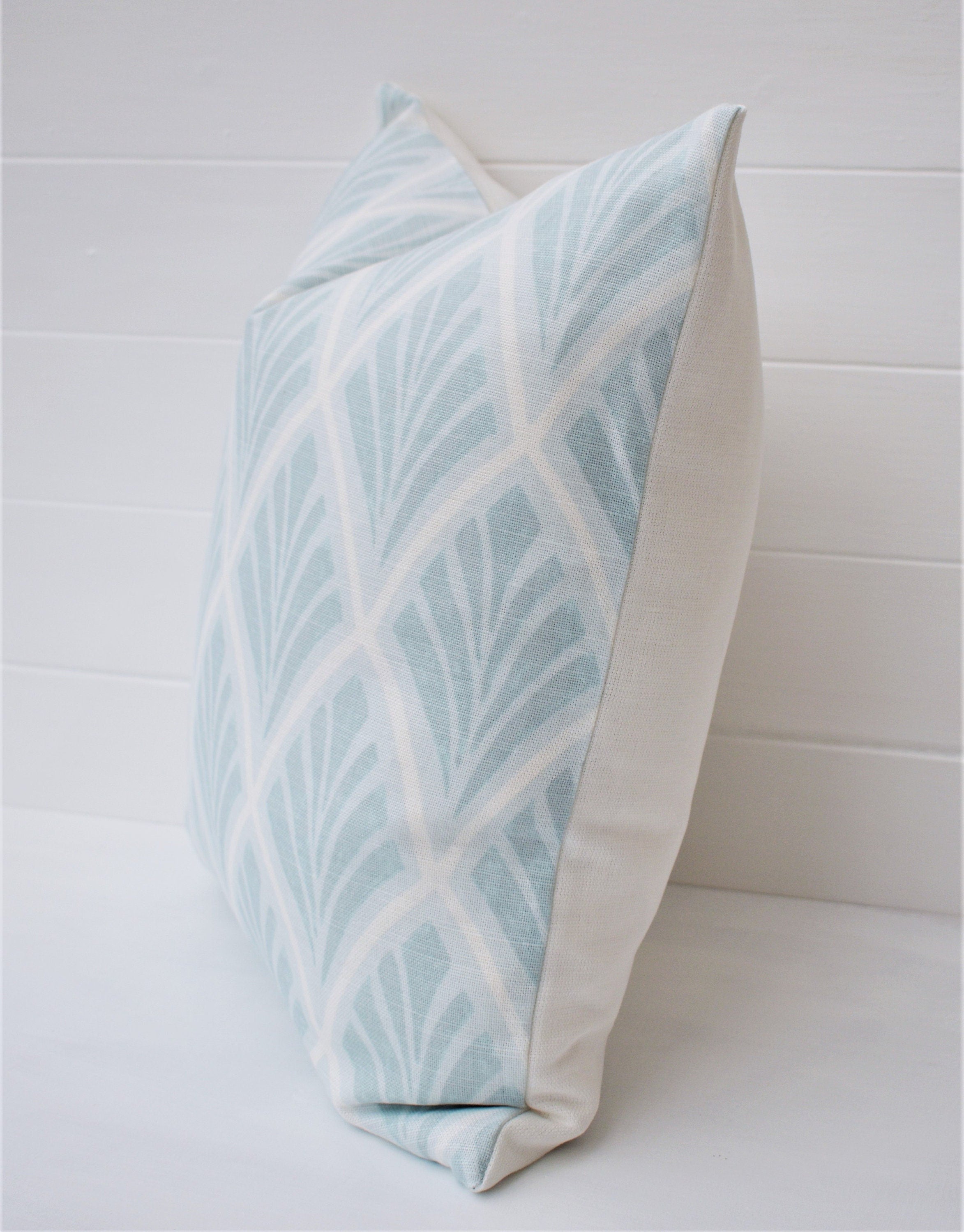 Laura Ashley Florin Duck Egg Cushion, Handmade with a Zip Fastening