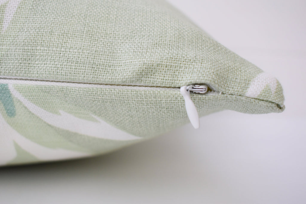 Handmade Laura Ashley Magnolia Grove Cushion : Hedgerow Green / Sage on both sides with Zip Closure 16"