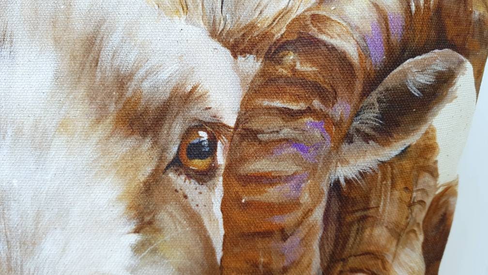 Welsh Ram Cushion, Sheep Pillow, Wendy Darker Art Print, Cover Only or Cover + Pad