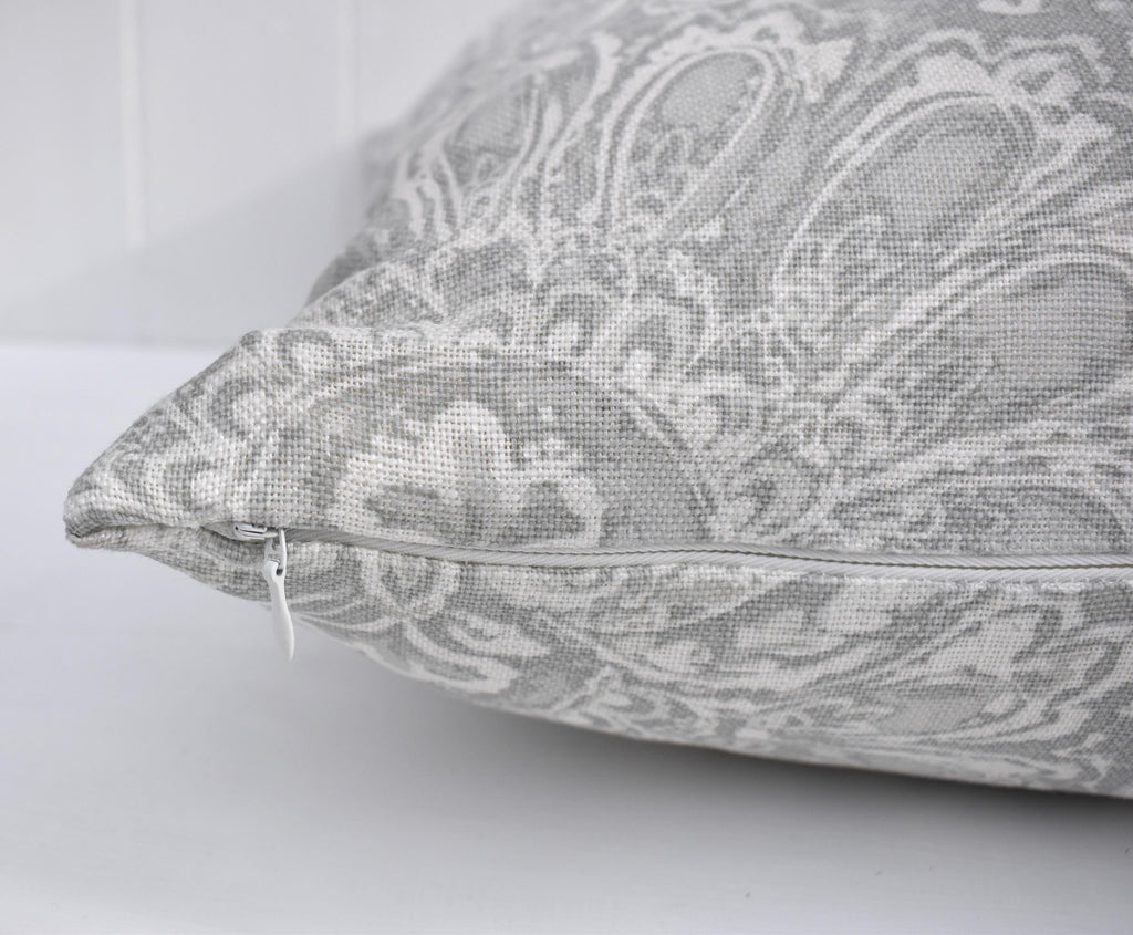 Laura Ashley Maddox Silver Cushion, The Same Fabric on both sides, Handmade with a zip fastening 16"