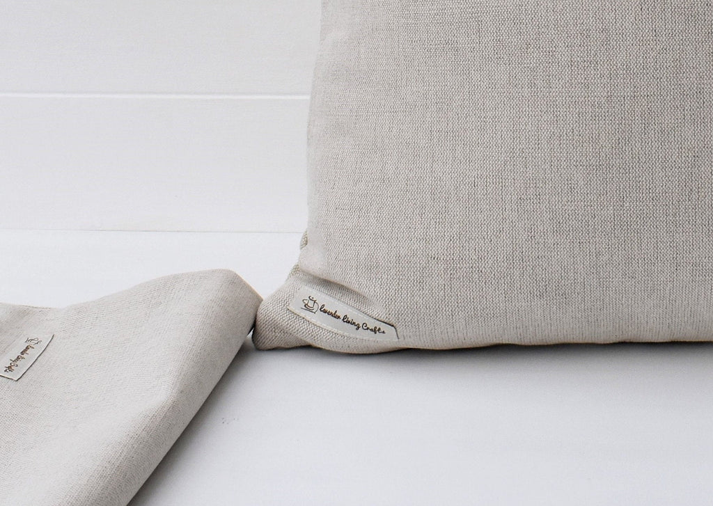 Laura Ashley Tenby Seaspray Cushion, Handmade backed in Austen Natural with zip a fastening