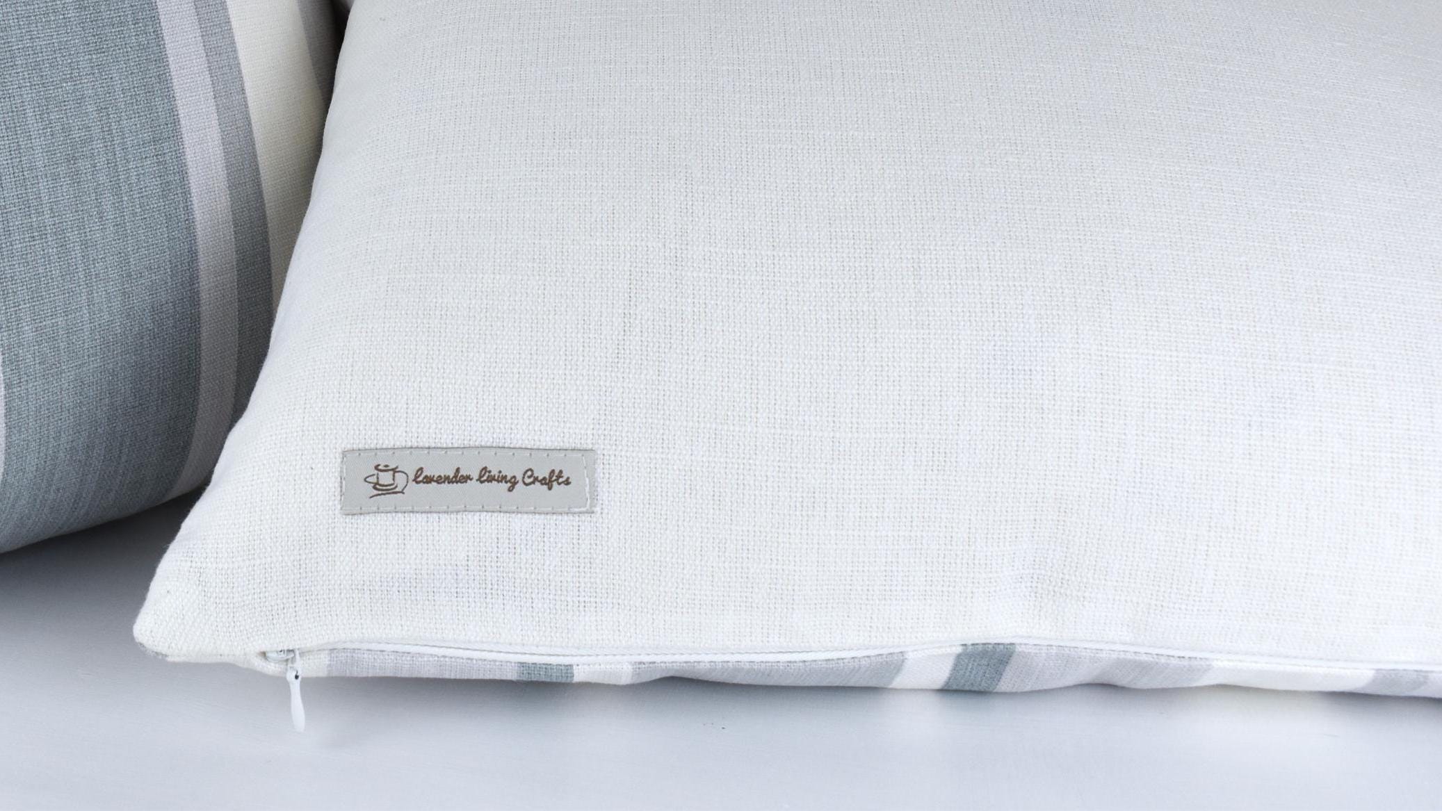 Handmade Laura Ashley Awning Stripe Slate Grey Cushion