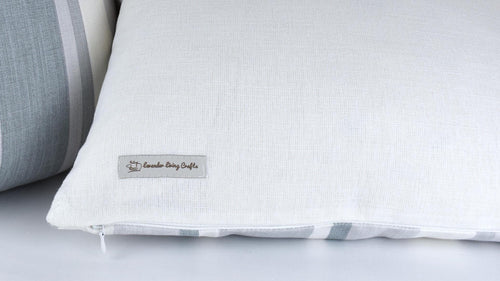 Handmade Laura Ashley Awning Stripe Slate Grey Cushion