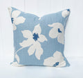 Laura Ashley Simone Seaspray Cushion, Blue Floral Fabric both sides, Handmade with a Zip Fastening, 16"