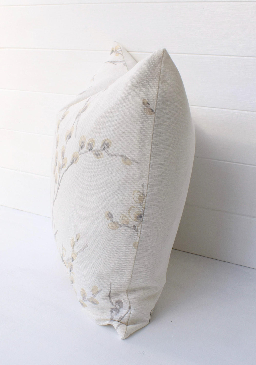 Laura Ashley Pussy Willow Dove Grey Cushion, Off White Dove Grey backed in Laura Ashley Austen Fabric, Handmade with a Zip Fastening, 16"