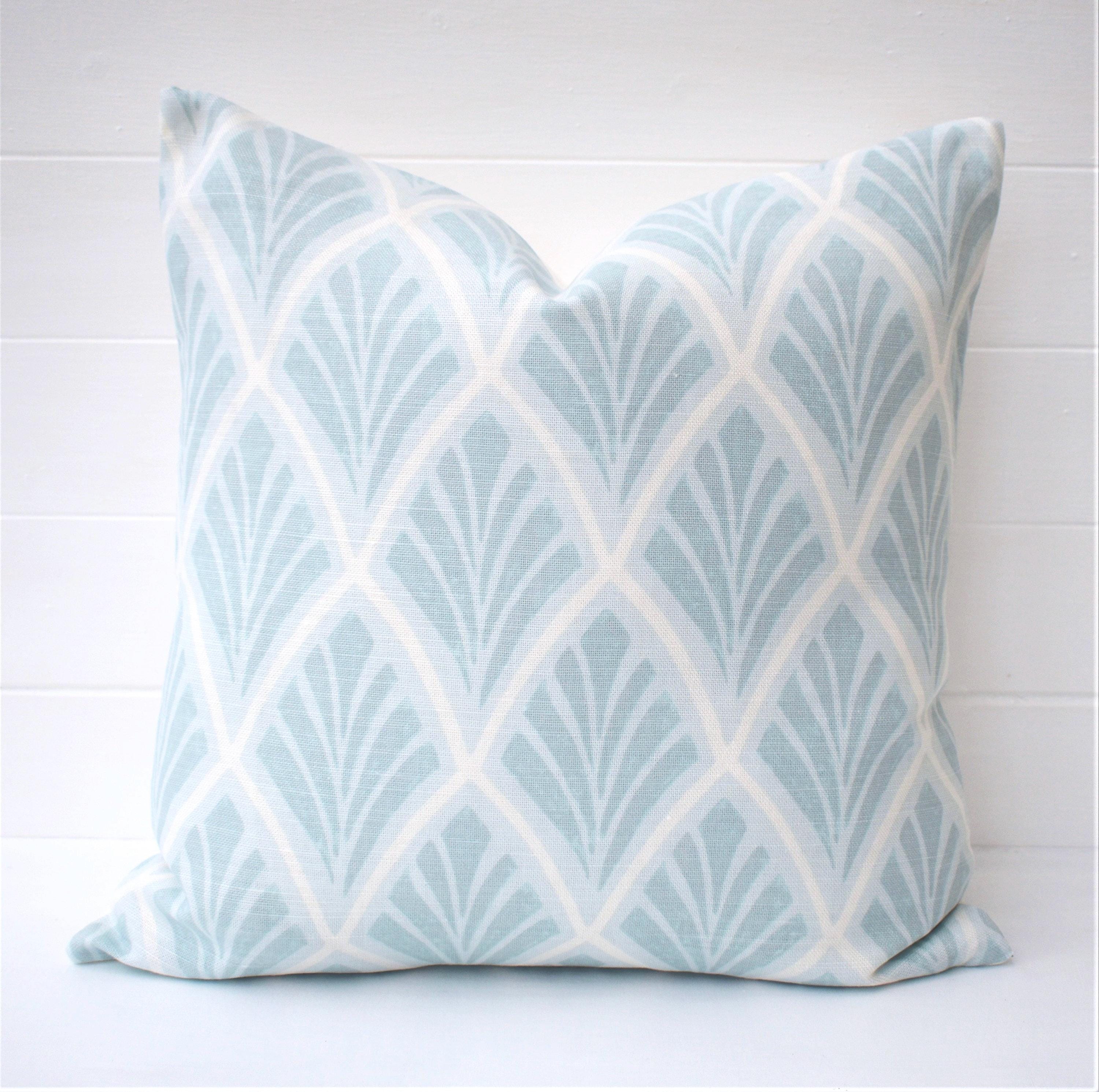 Laura Ashley Florin Duck Egg Cushion, Handmade with a Zip Fastening