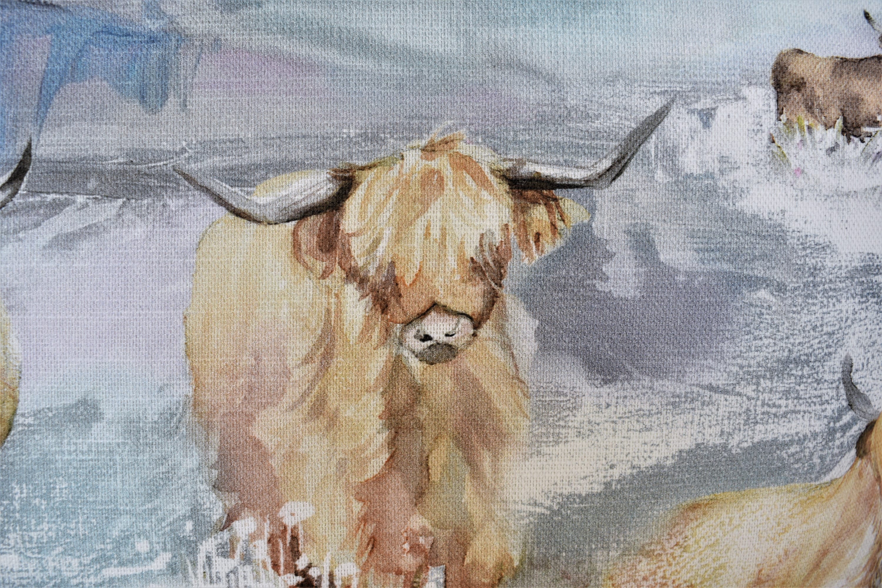Voyage Maison Highland Cow Cushion: Laura Ashley Backing