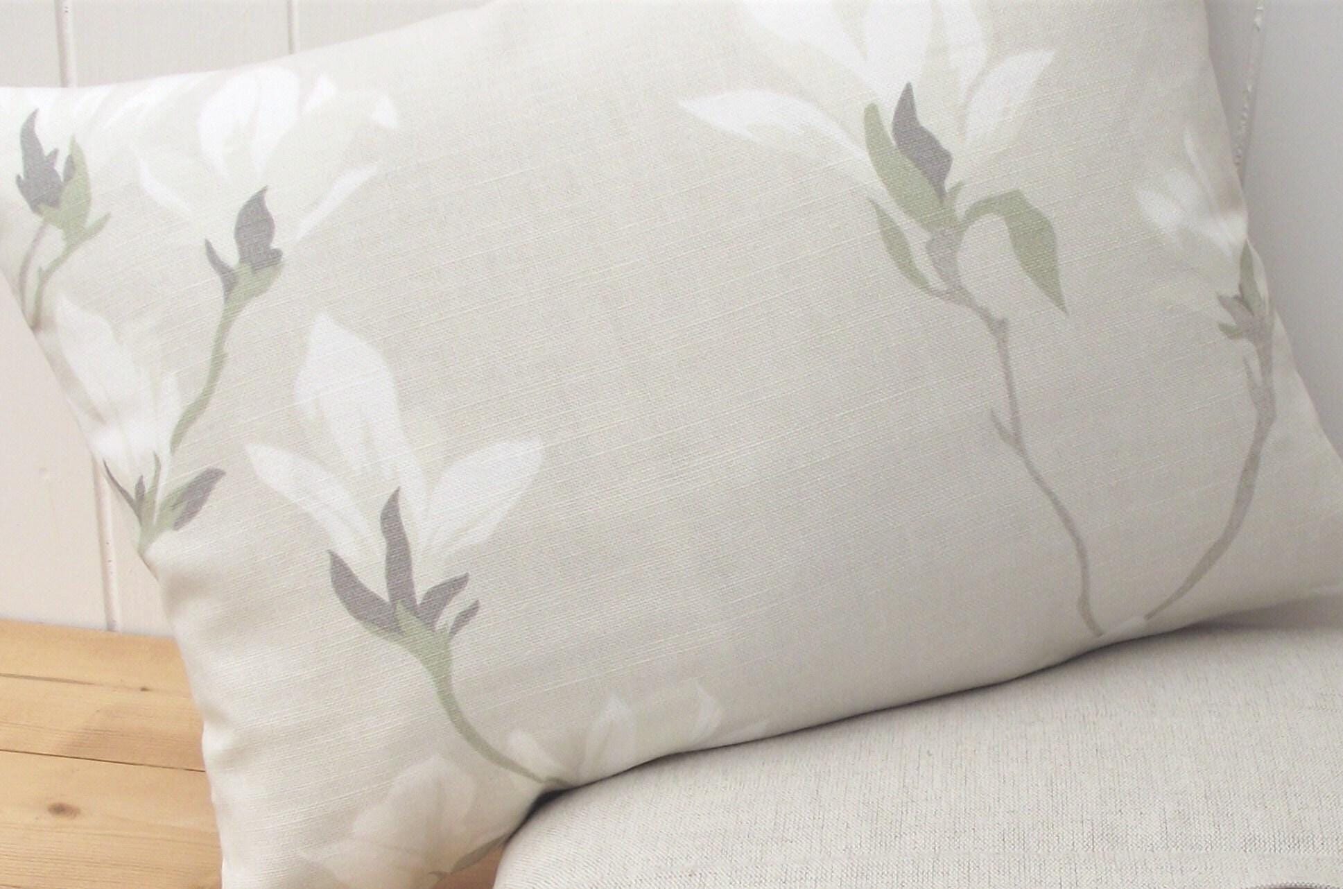 Handmade Laura Ashley Magnolia Grove Natural Cushion : Austen Natural on reverse with Zip Fastening 16"