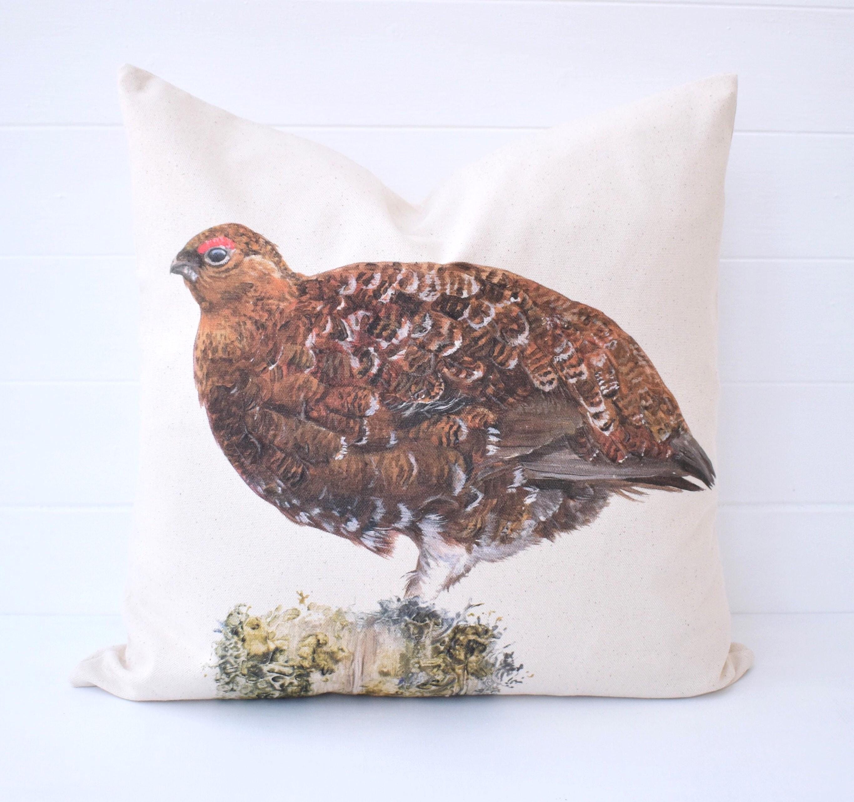 Bird Grouse Cushion, Wendy Darker Art Print, Choice of Cover Only or Cover + Pad