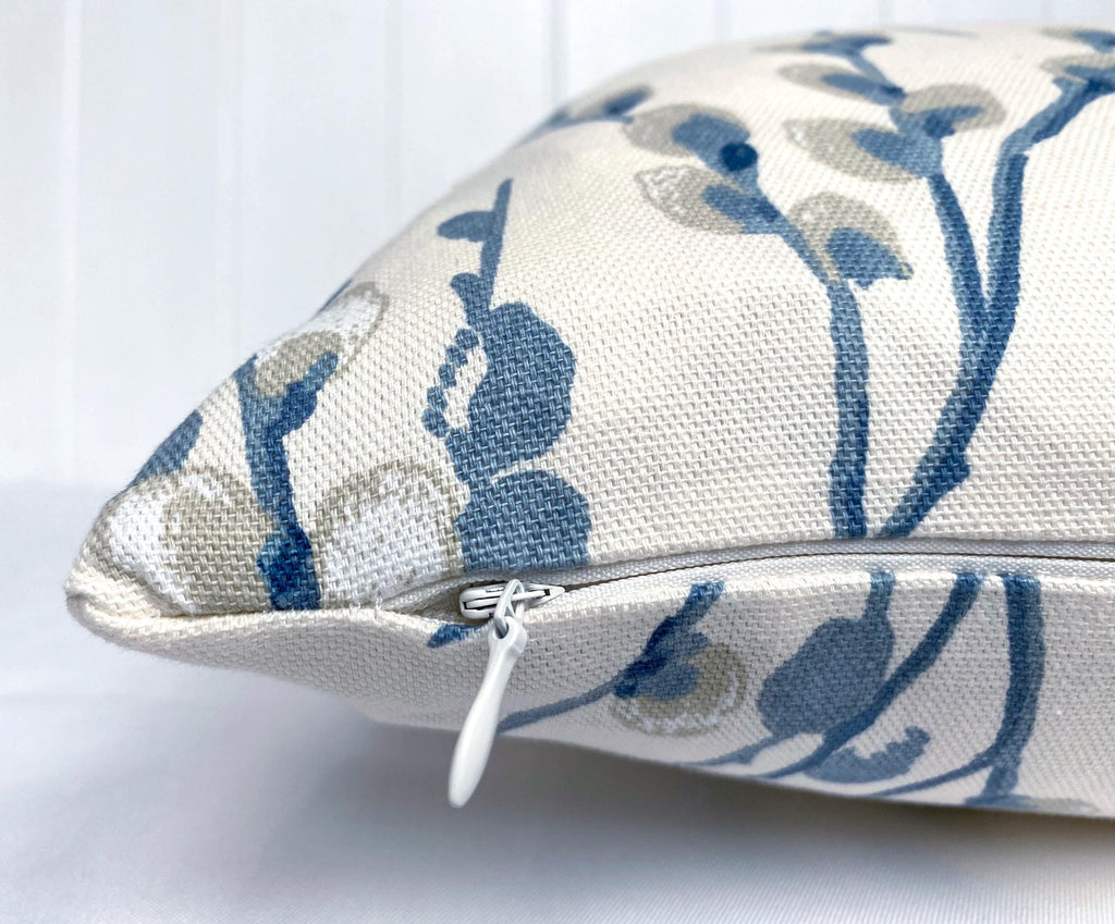 Laura Ashley Pussy Willow Blue Seaspray Cushion : Handmade with a Zip Fastening