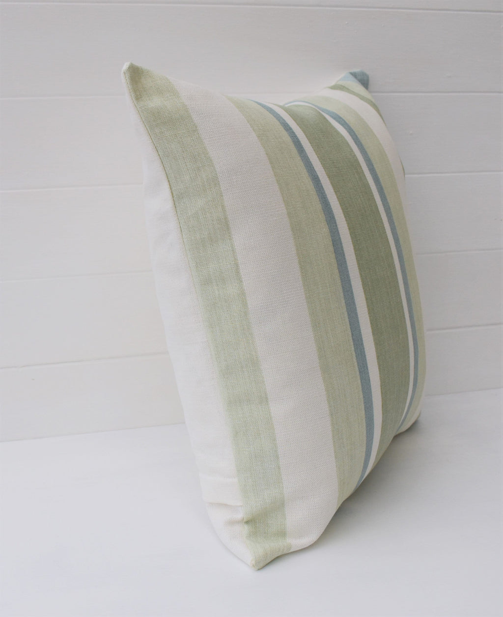 Laura Ashley Awning Stripe Duck Egg Cushion : Handmade with zip Fastening 16"