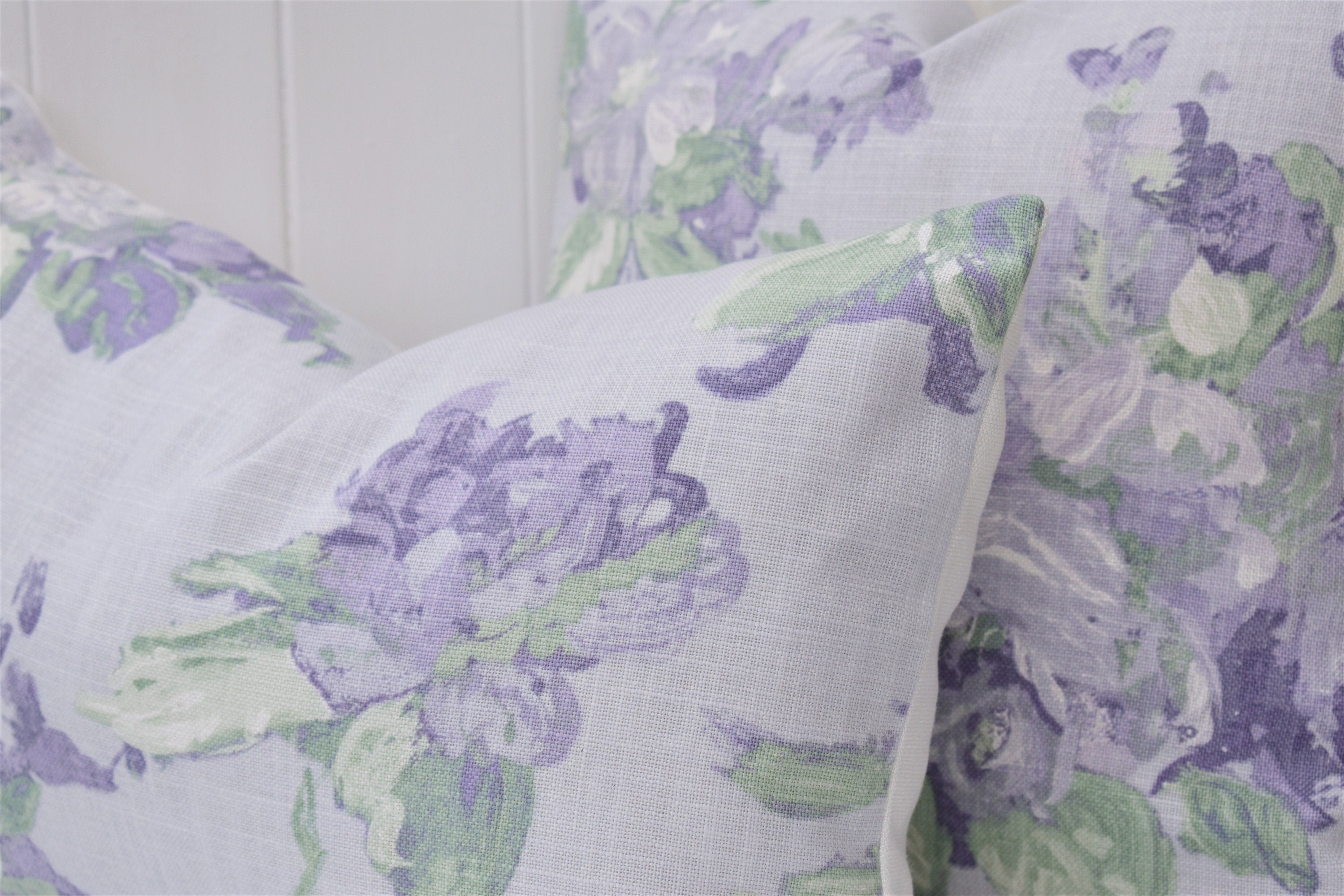 Laura Ashley Violetta Floral Cushion : Handmade Purple Pillow with Zip Closure