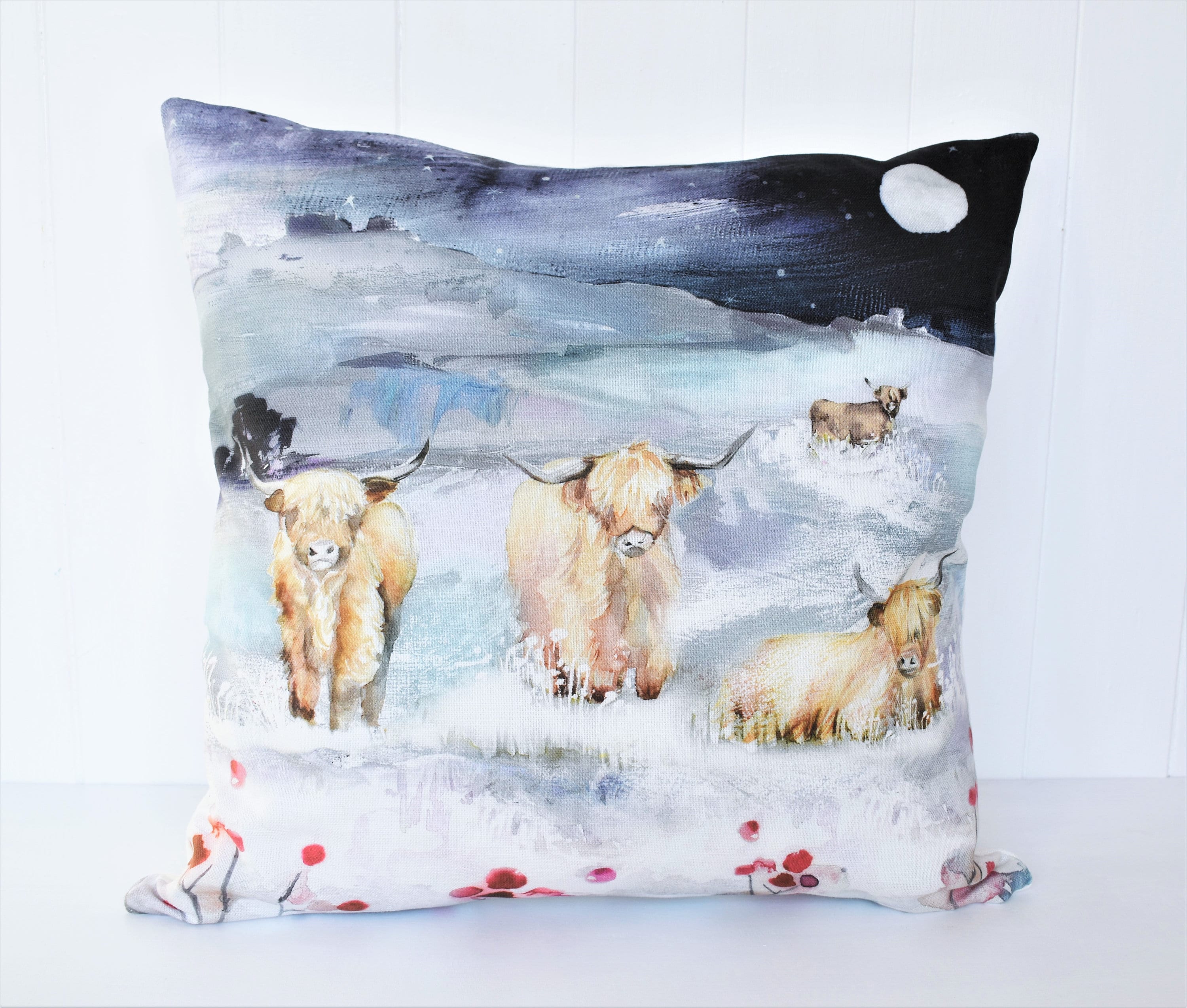 Voyage Maison Highland Cow Cushion: Laura Ashley Backing