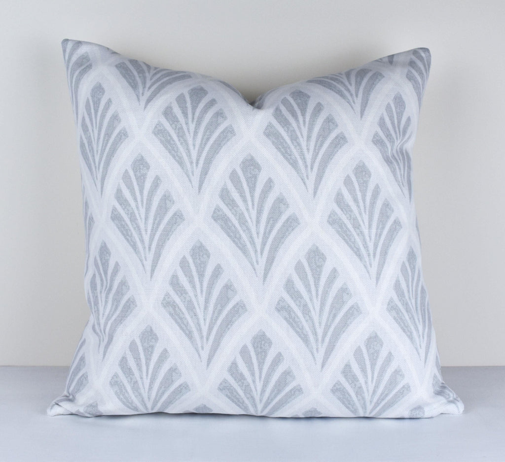 Handmade Laura Ashley Florin Silver Cushion : Art Deco Style