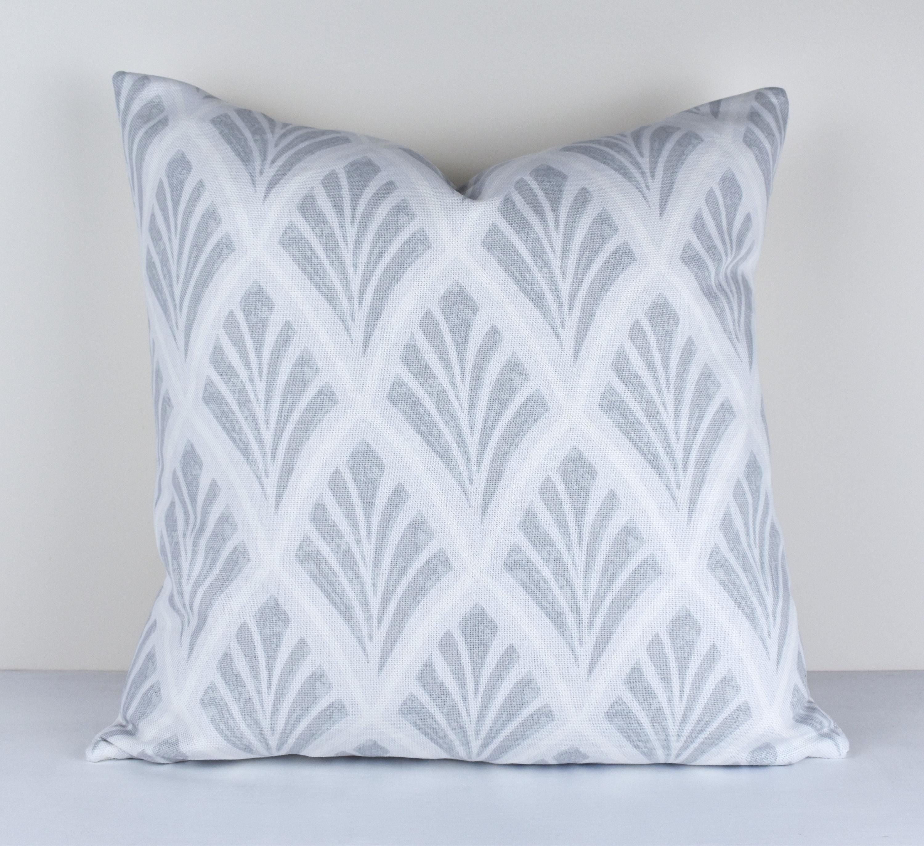 Handmade Laura Ashley Florin Silver Cushion : Art Deco Style