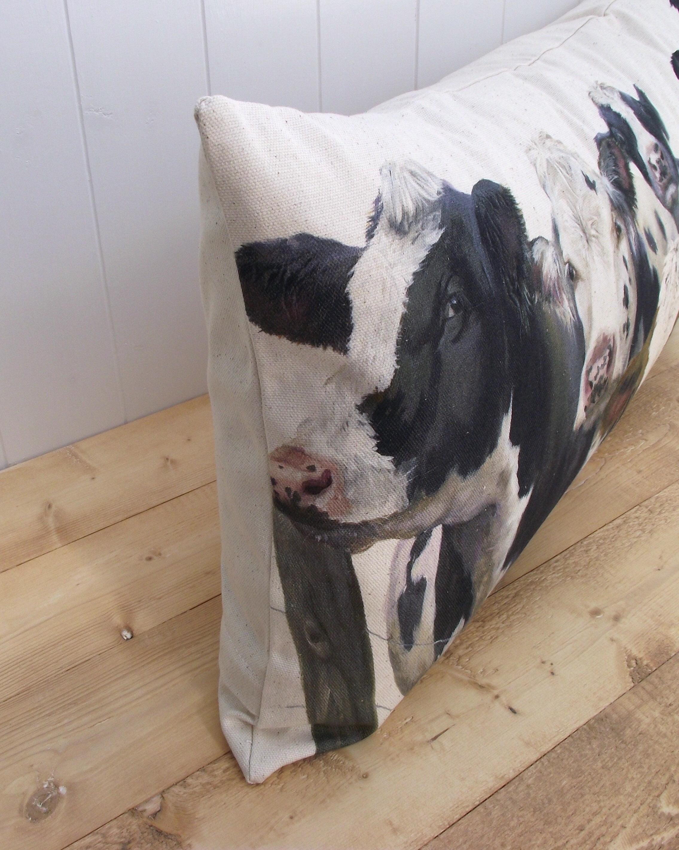 Cows Art Print Cushion: Wendy Darker Organic Cotton Lumbar Pillow