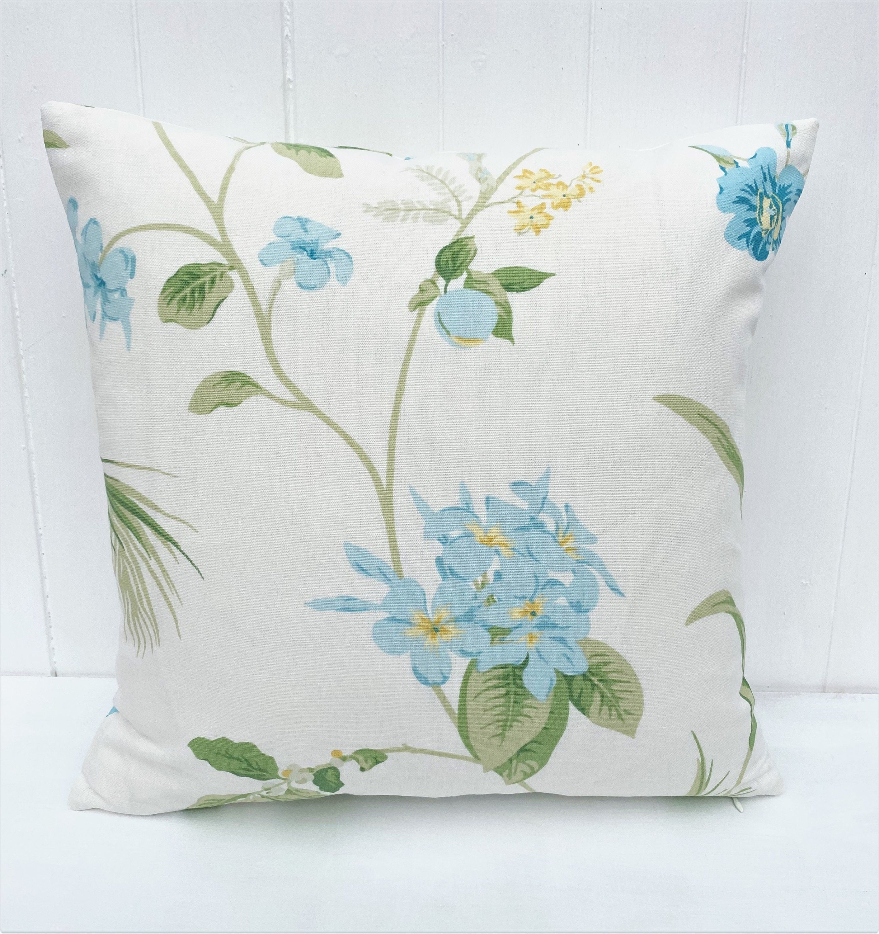 Laura Ashley Floral Orchard Apple Cushion, Floral Fabric both sides, Handmade with a Zip Fastening