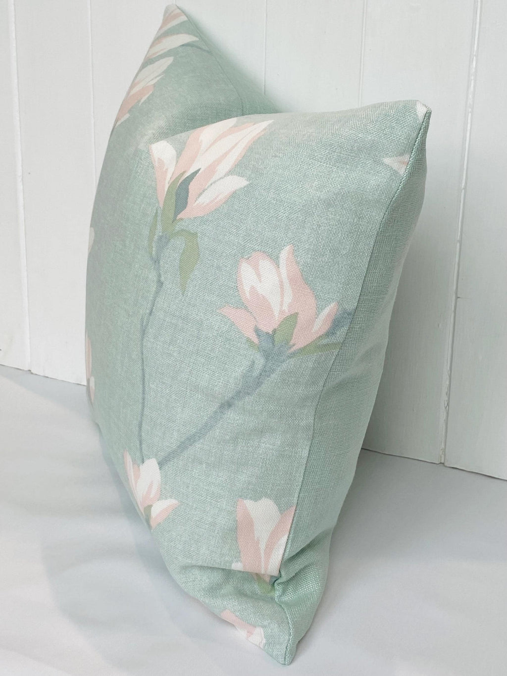 Laura Ashley Magnolia Duck Egg Cushion: Handmade with a Zip Fastening