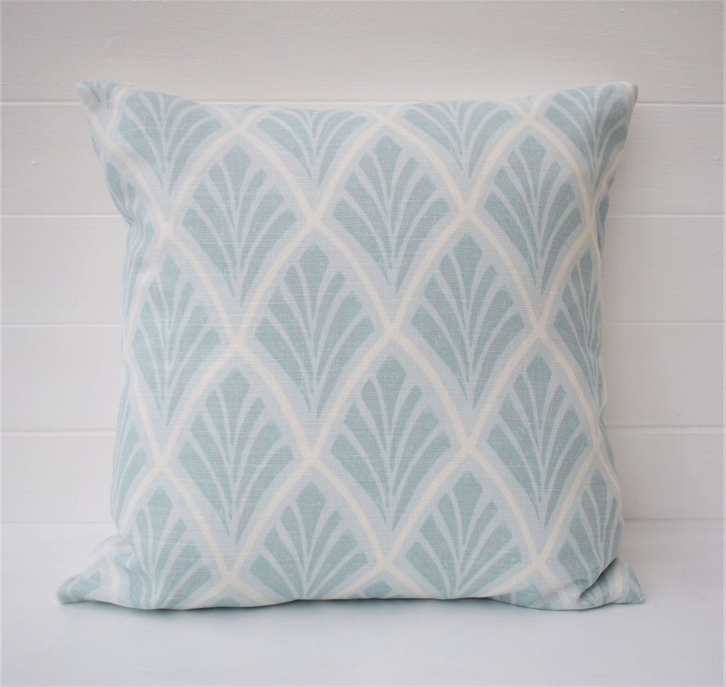 Laura Ashley Florin Duck Egg Cushion, Handmade with a Zip Fastening