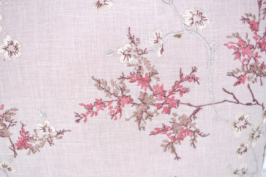 Laura Ashley Oriental Blossom Blush Pink Embroidered Cushion, Hand made with a zip fastening 16"