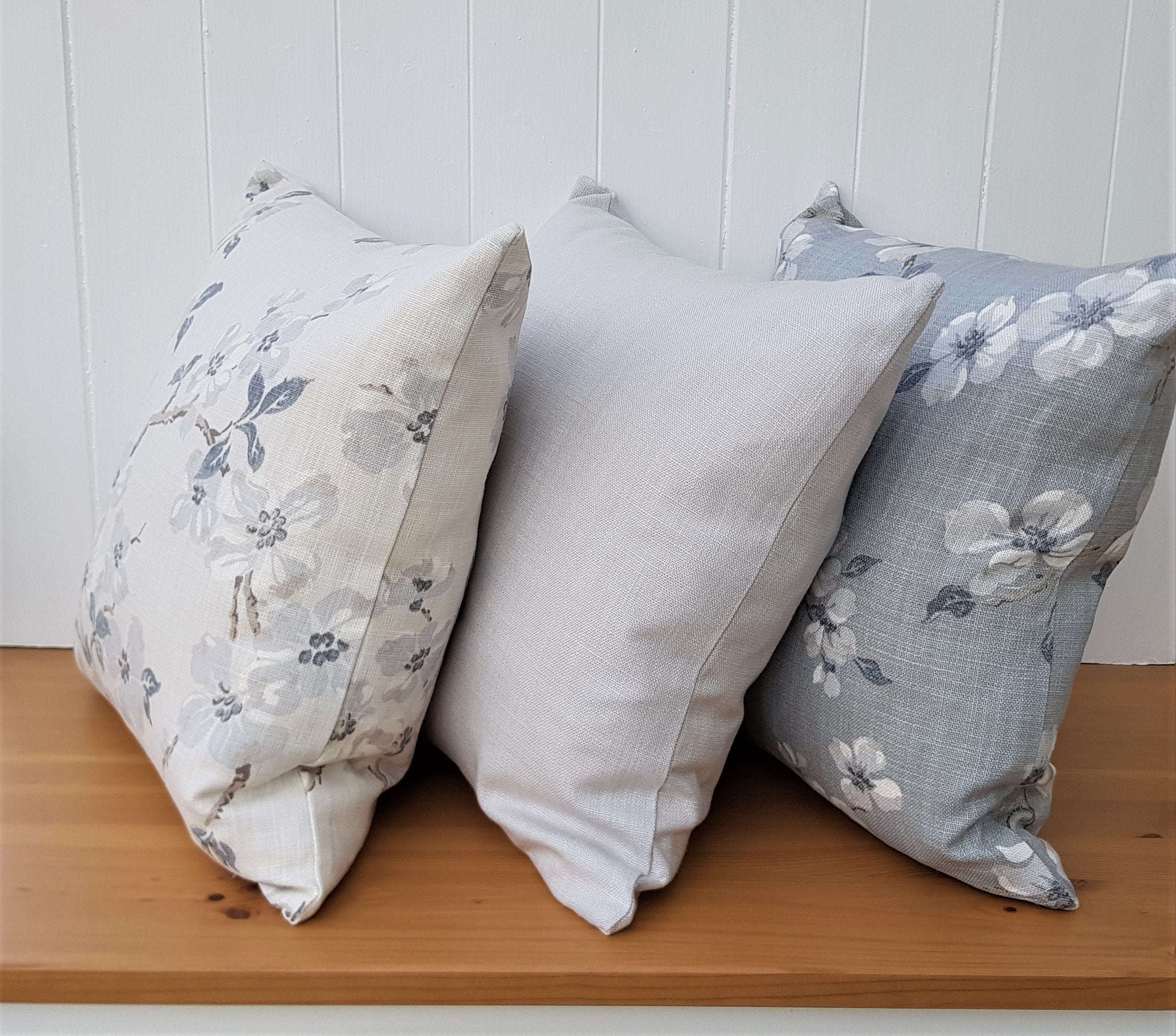 Handmade Laura Ashley Cushion : Iona Slate Grey on both sides with Zip Closure