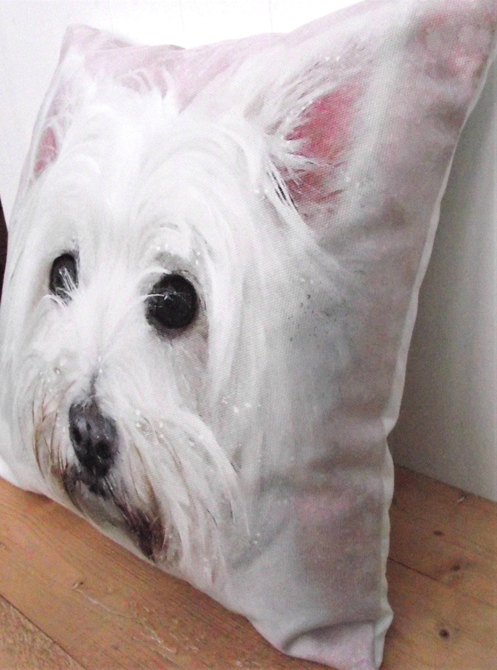 West Highland Terrier Cushion: Handmade Dog Watercolor Print Pillow, Choice of Cover Only or Cover + Pad