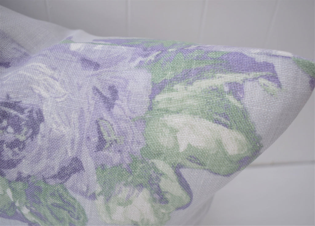 Laura Ashley Violetta Floral Cushion : Handmade Purple Pillow with Zip Closure