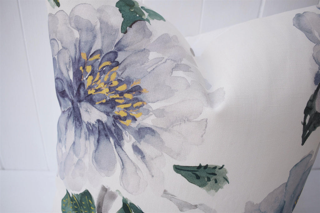 Handmade John Lewis Harper Blue Cushion backed with Laura Ashley Austen