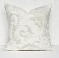 Laura Ashley Josette Dove Grey Off White Cushion, backed with Laura Ashley Austen Off White. Handmade with Zip Fastening.