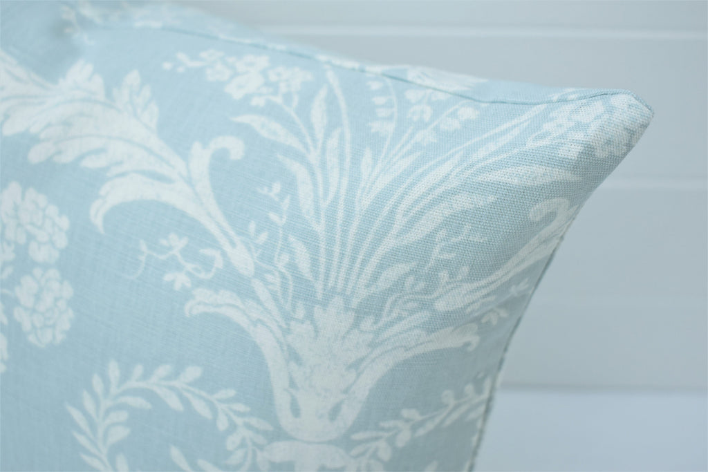 Laura Ashley Josette Duck Egg Cushion : Handmade Linen Blend with Zip Fastening 16"
