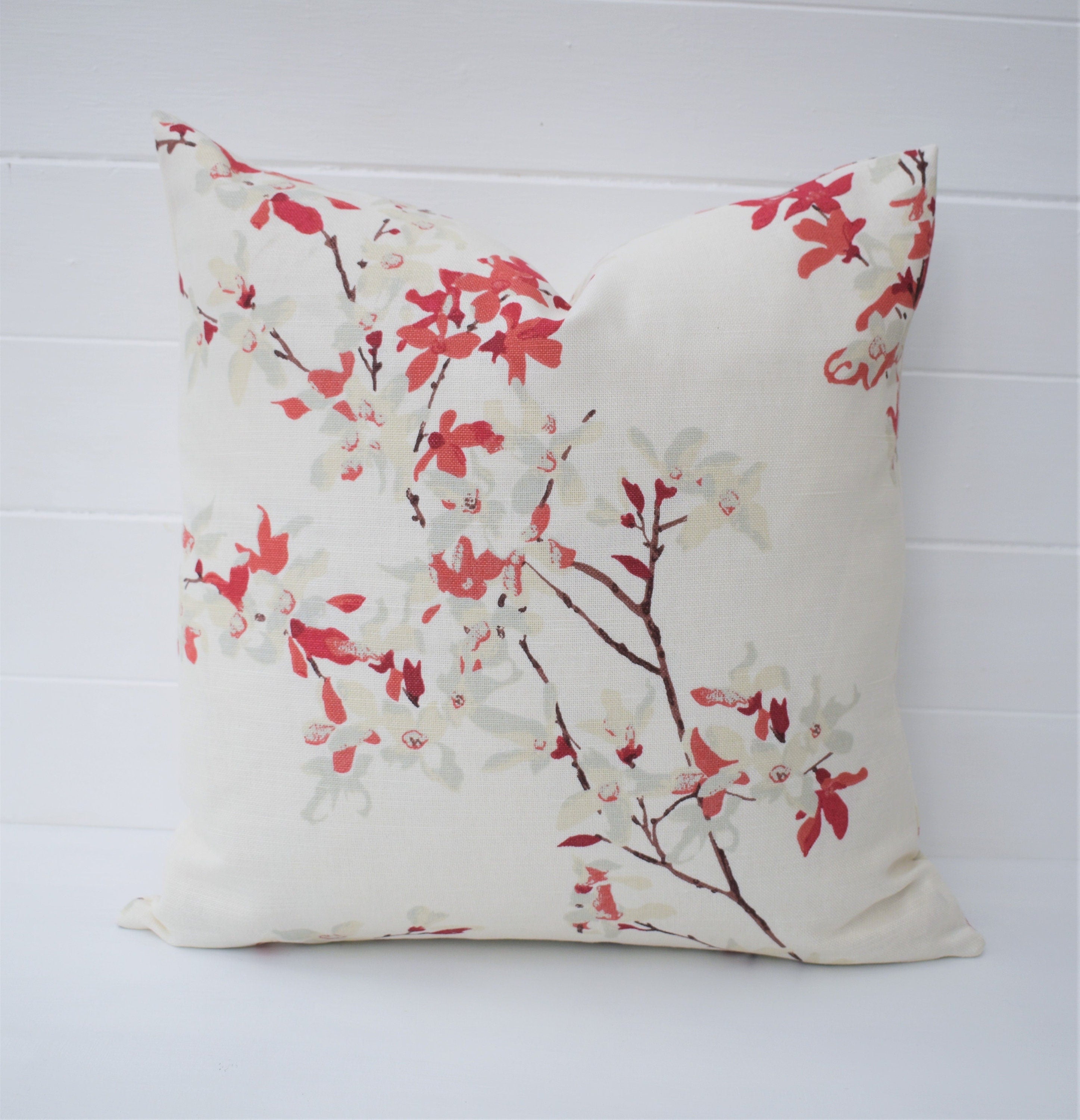Handmade Laura Ashley Forsythia Red Floral Cushion