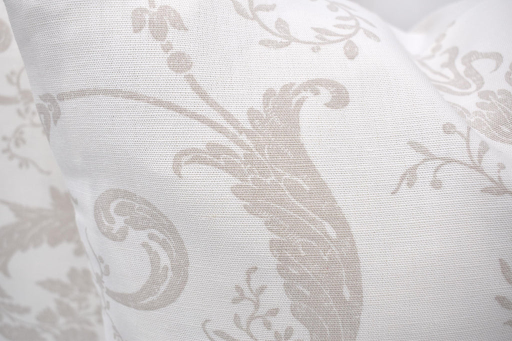 Handmade Laura Ashley Cushion, Josette Dark Linen, Austen Off White Back