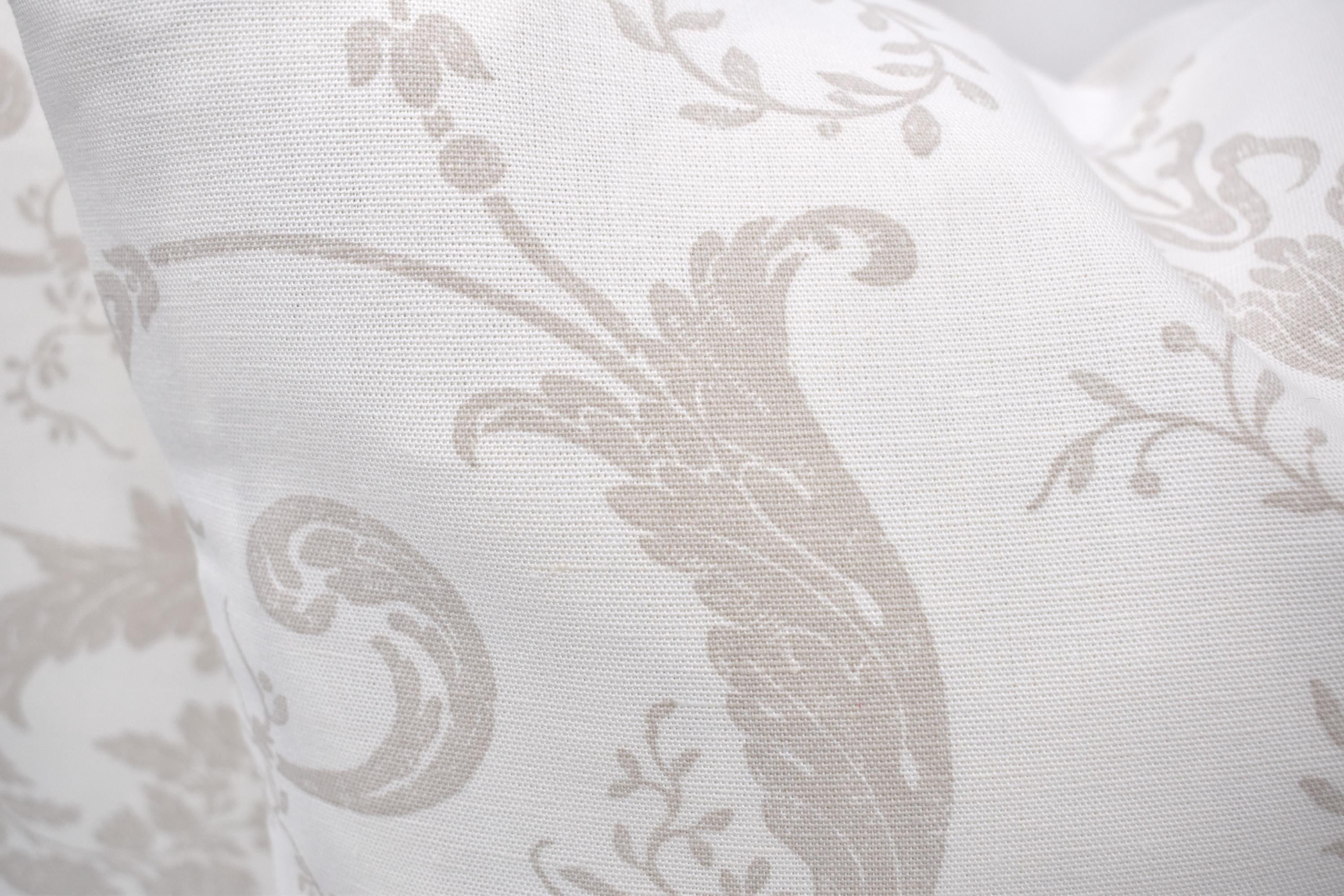 Handmade Laura Ashley Cushion, Josette Dark Linen, Austen Off White Back