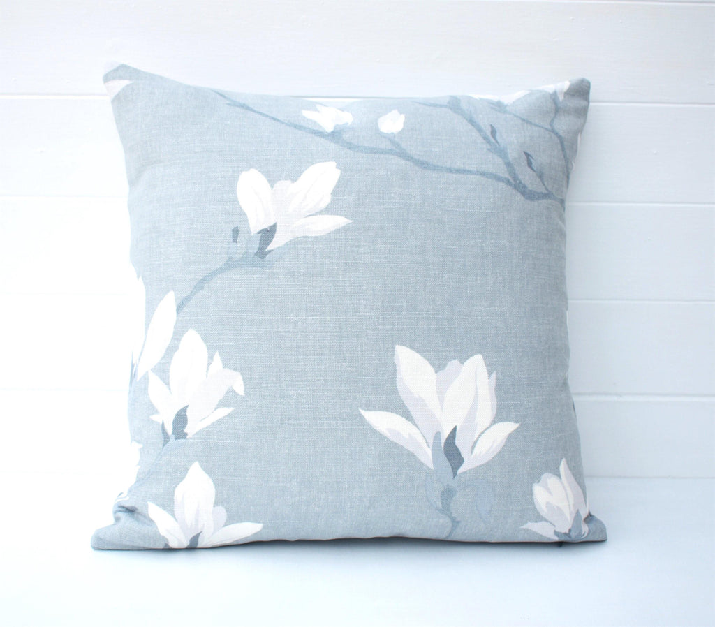 Laura Ashley Magnolia Grove Grey Cushion, Handmade with a zip fastening 16"