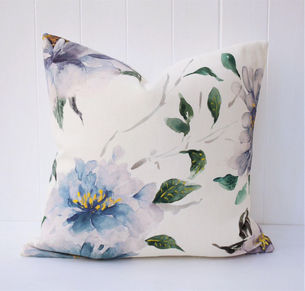 Handmade John Lewis Harper Blue Cushion backed with Laura Ashley Austen