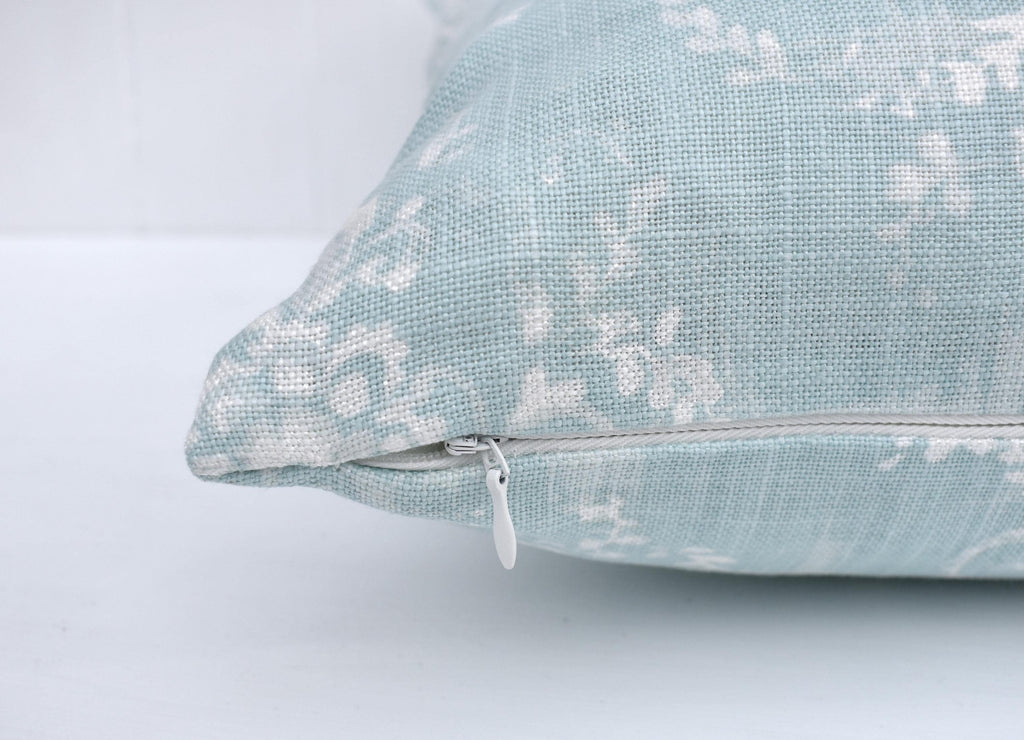 Laura Ashley Maddox Duck Egg Cushion : Handmade with Pattern on both sides and zip fastening, 16"