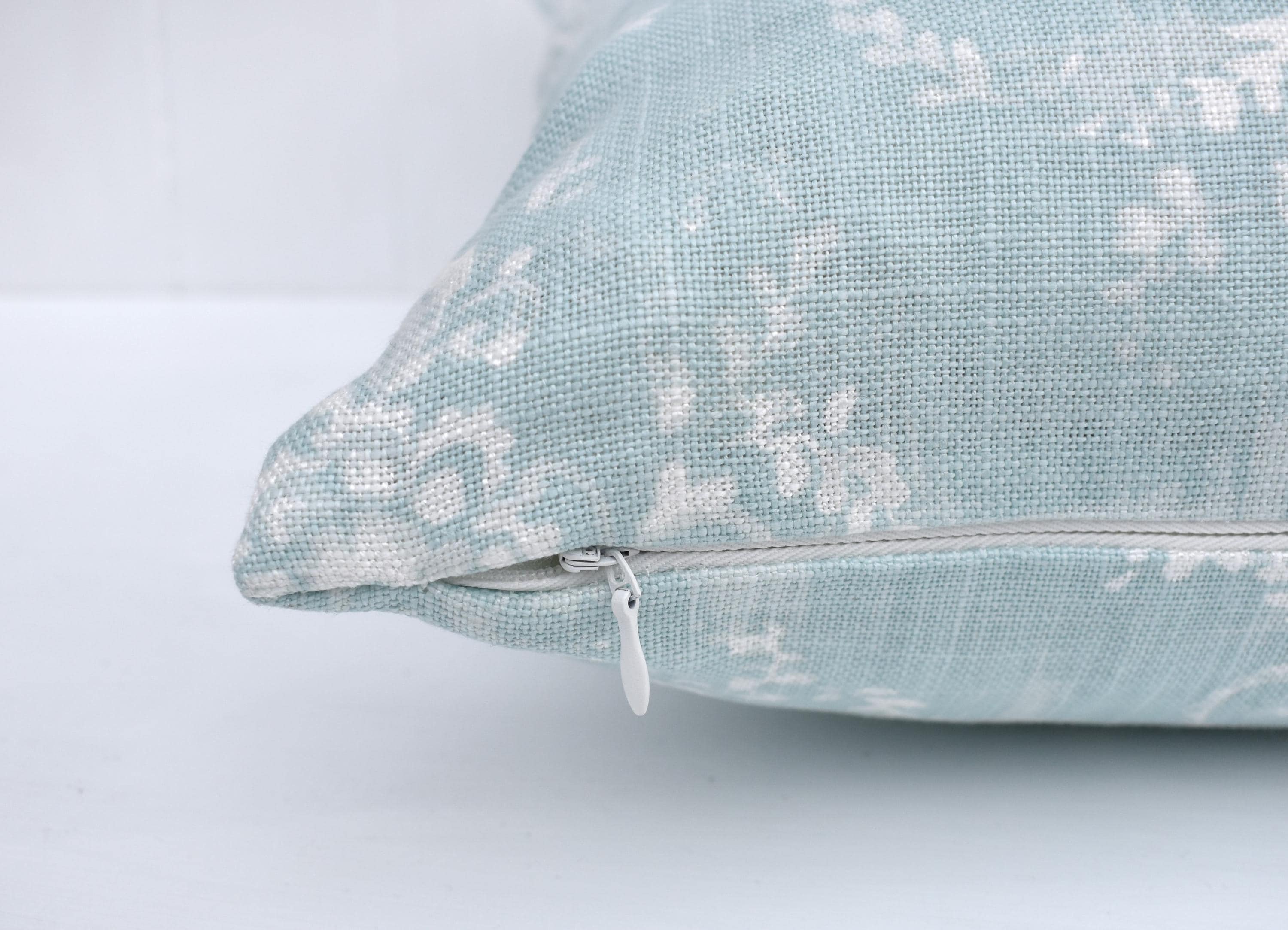 Laura Ashley Maddox Duck Egg Cushion : Handmade with Pattern on both sides and zip fastening, 16"