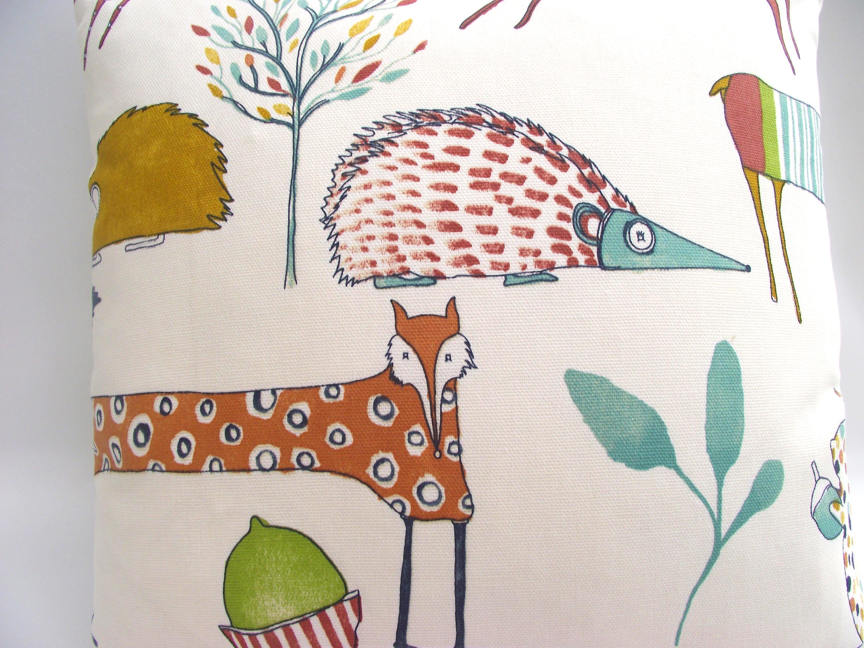 Woodland Animal Cushion : Oh My Deer : Handmade Small Cushion with Polyester Pad