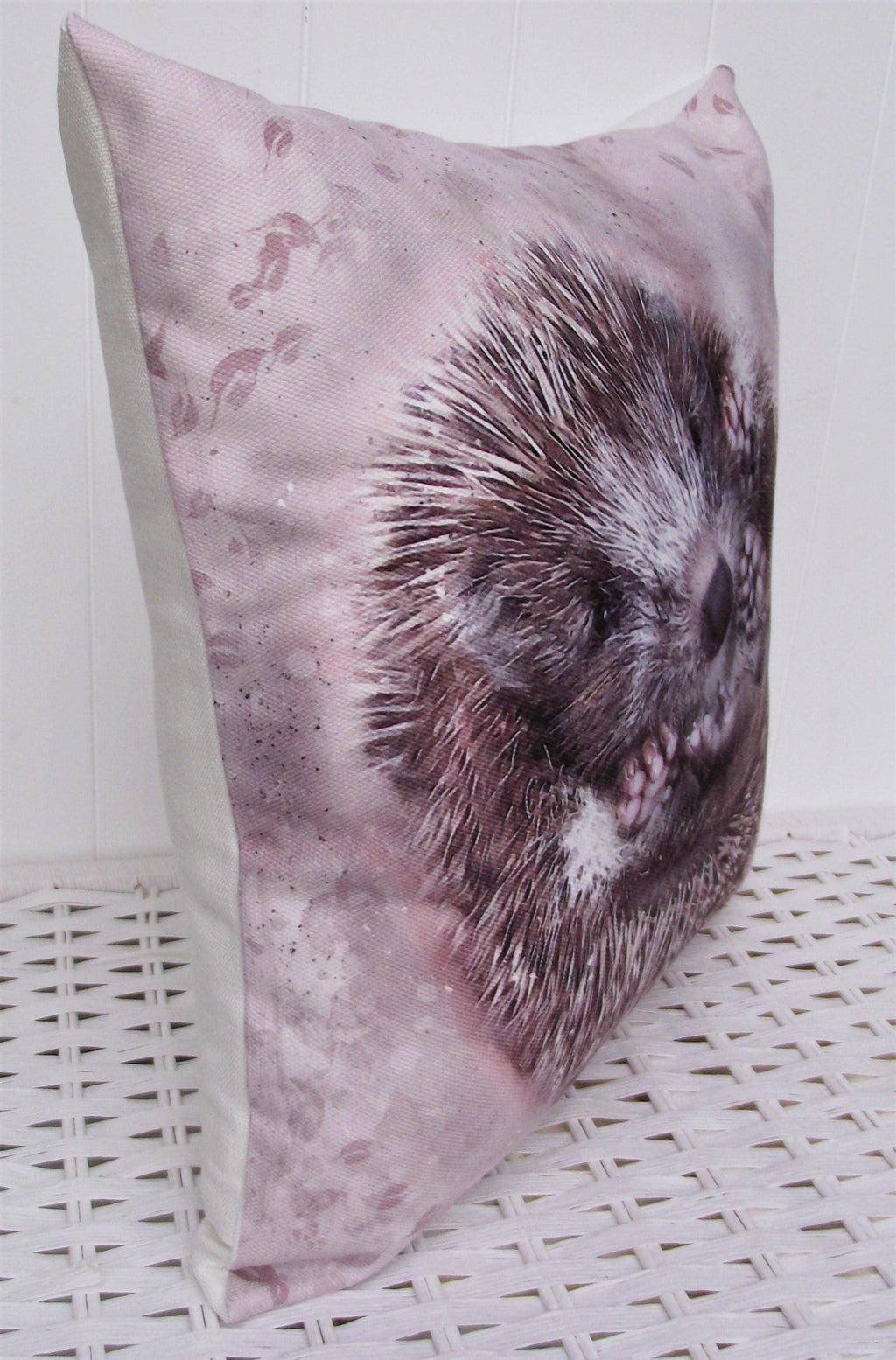Hedgehog Cushion, Handmade Hedgehog Art Print Cushion, Choice of Cover Only or Cover + Pad