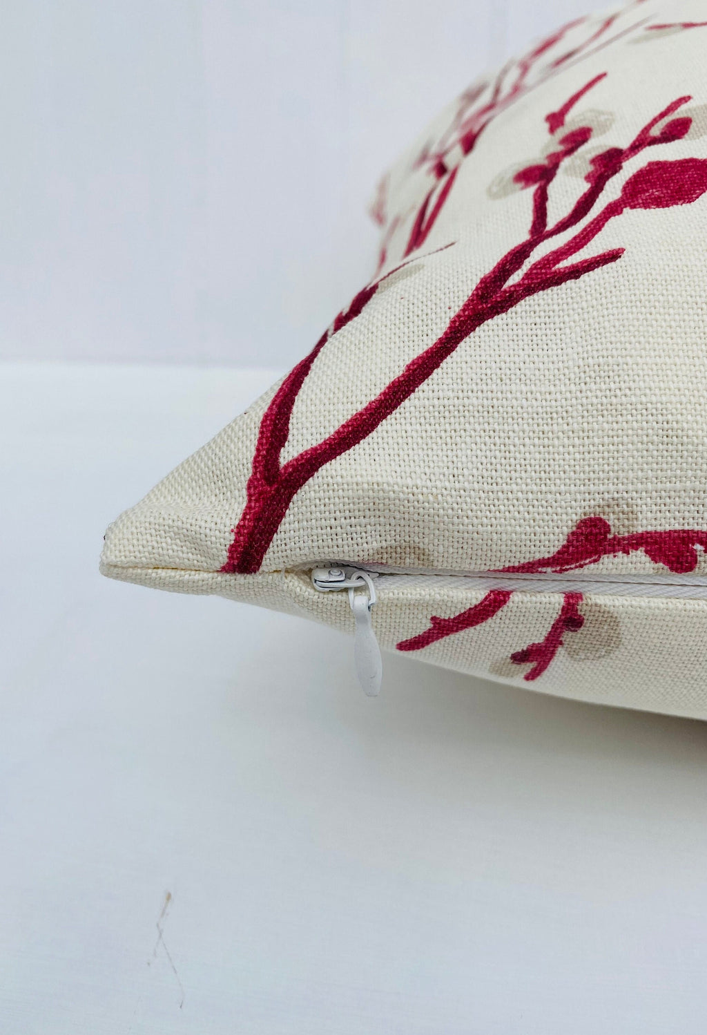 Laura Ashley Cranberry Pussy Willow Cushion, Same Fabric on both sides, Handmade with a Zip Fastening