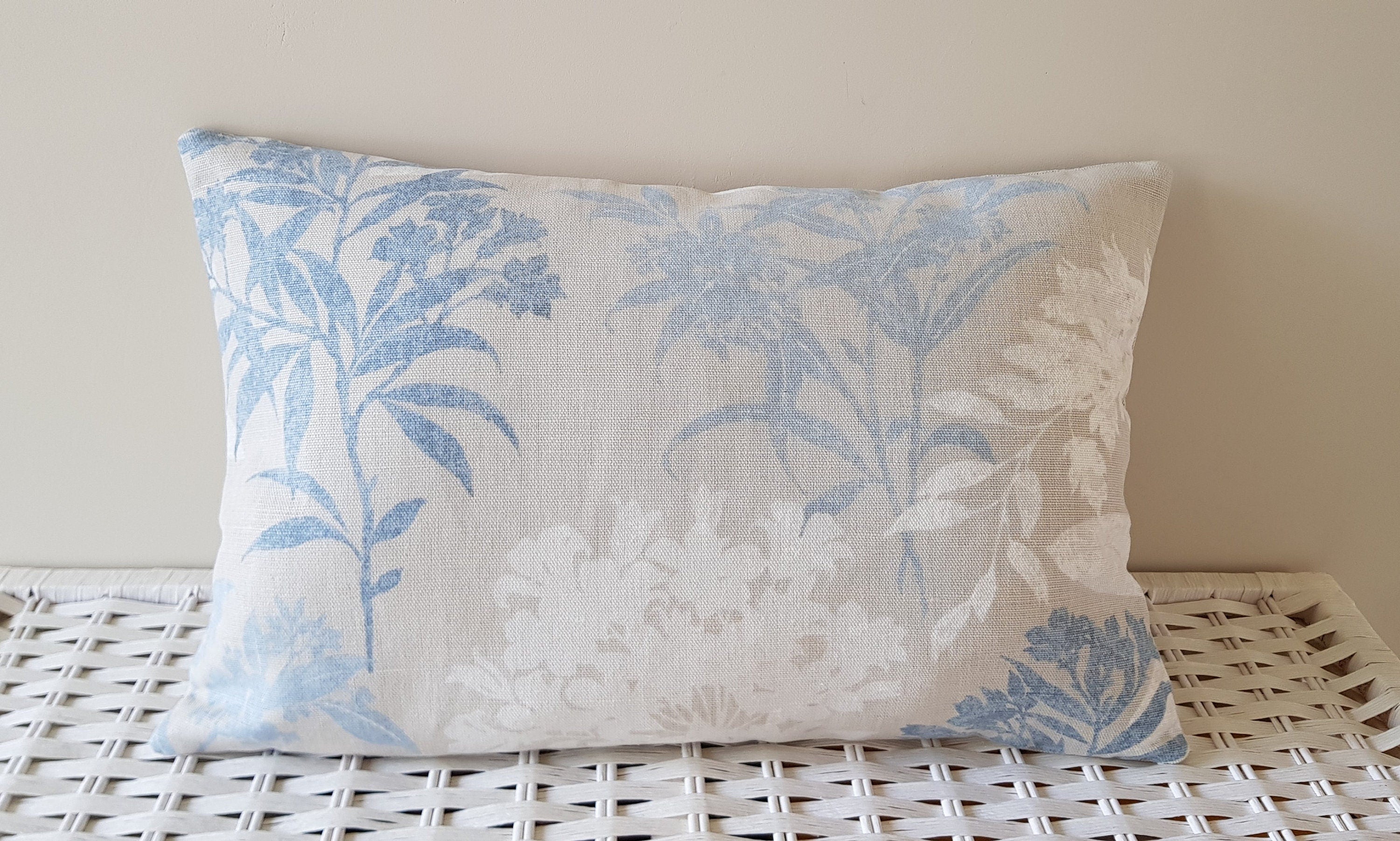Laura Ashley Blue Tenby Seaspray Cushion 16”  Handmade with a zip fastening