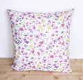 Purple Floral Cushion, Hidcote Pattern on both Sides, Pastel Flower Pillow,  with Zip Fastening.