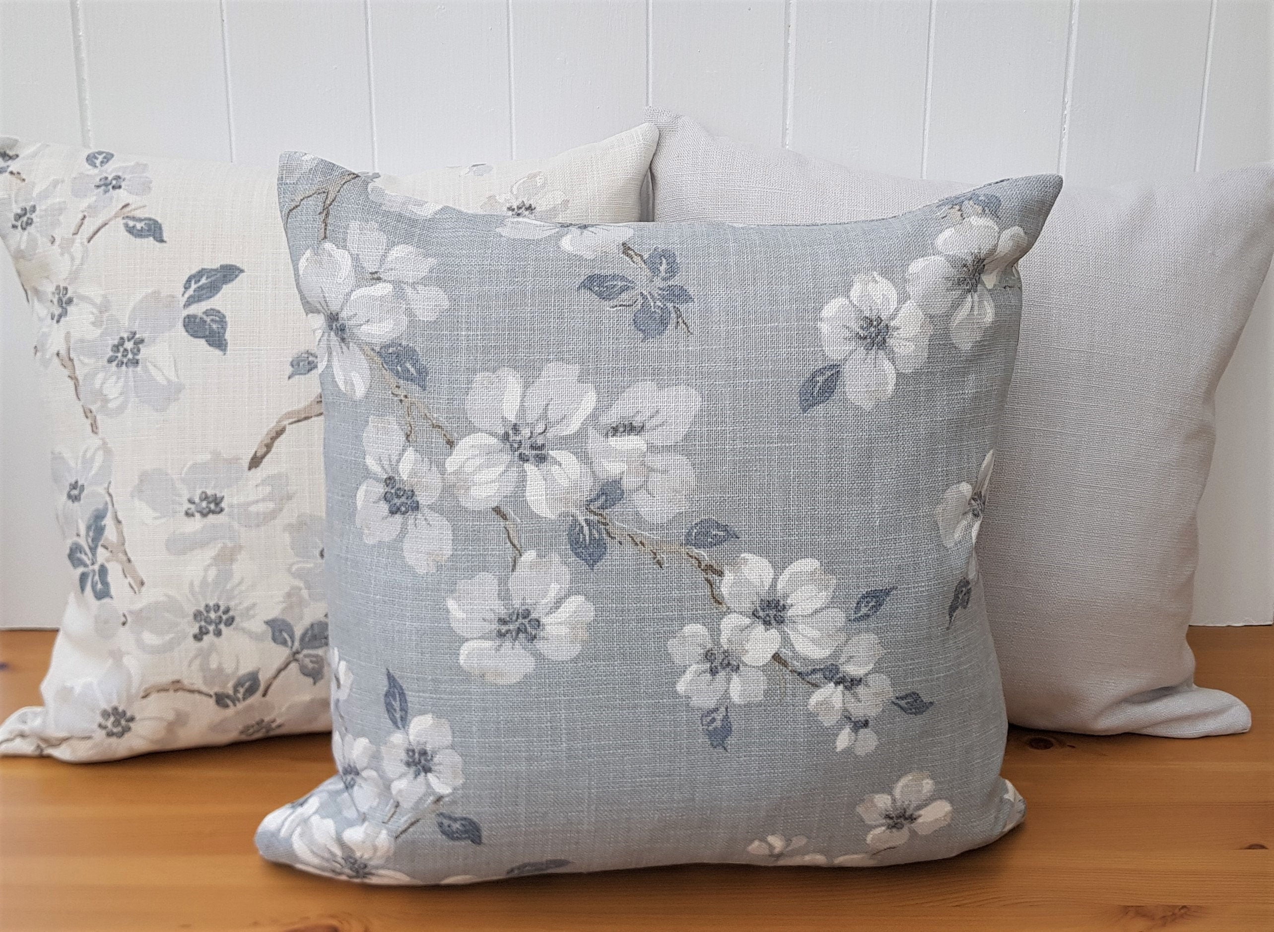 Handmade Laura Ashley Cushion : Iona Slate Grey on both sides with Zip Closure