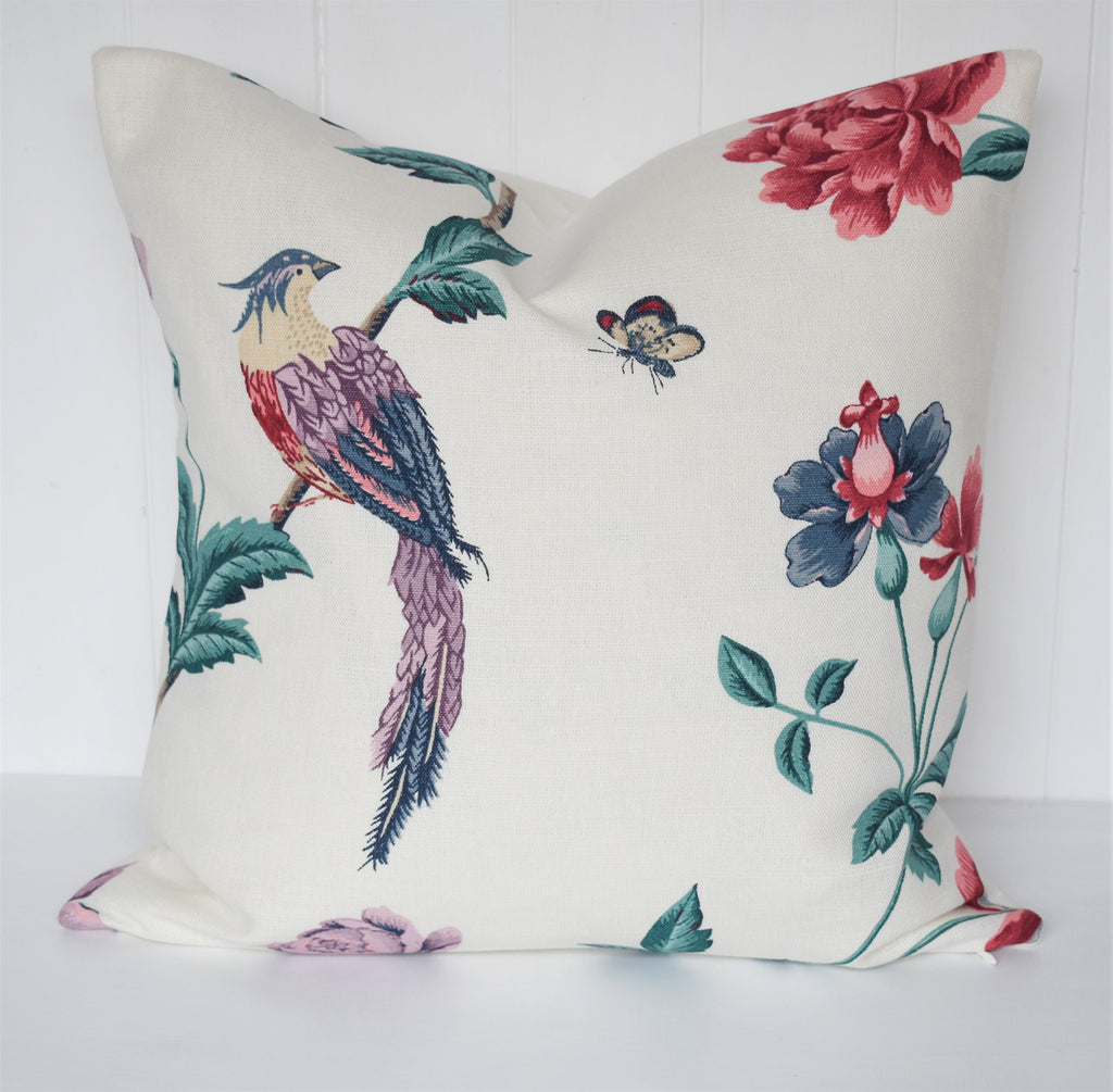 Laura Ashley Elveden Cranberry Cushion, Handmade with a Zip Fastening