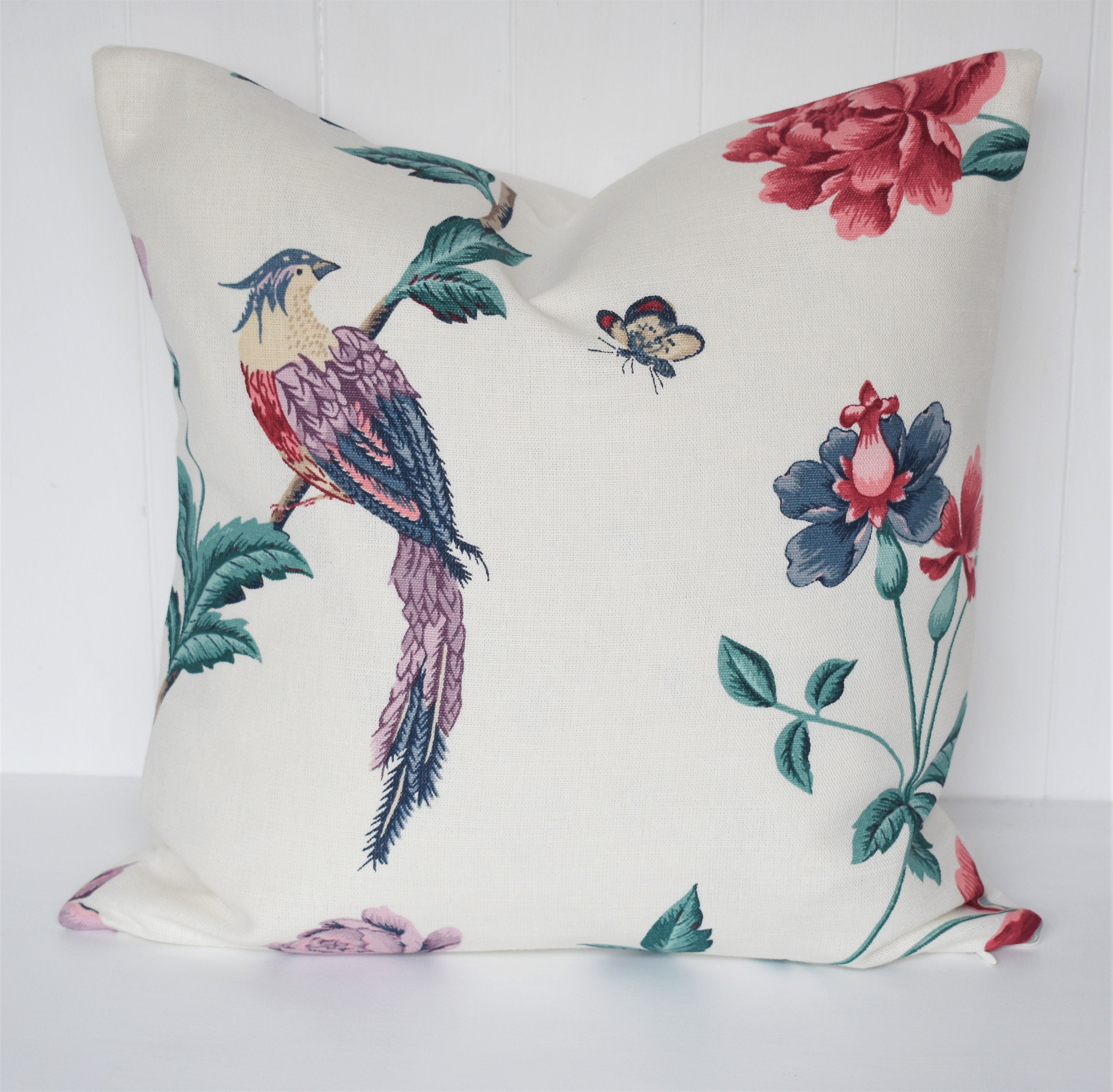 Laura Ashley Elveden Cranberry Cushion, Handmade with a Zip Fastening