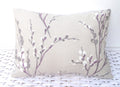 Laura Ashle Pussy Willow Natural Cushion, Rectangle Cushion with Laura Ashley Austen Natural with Zip Fastening