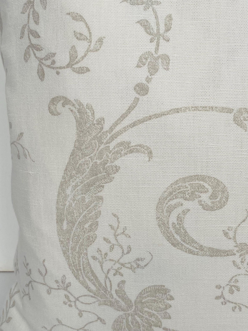 Laura Ashley Josette Dove Grey Off White Cushion, backed with Laura Ashley Austen Off White. Handmade with Zip Fastening.